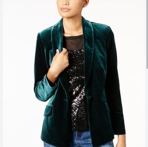 INC Women's Velvet Blazer  Hunter Forest Green Size Small